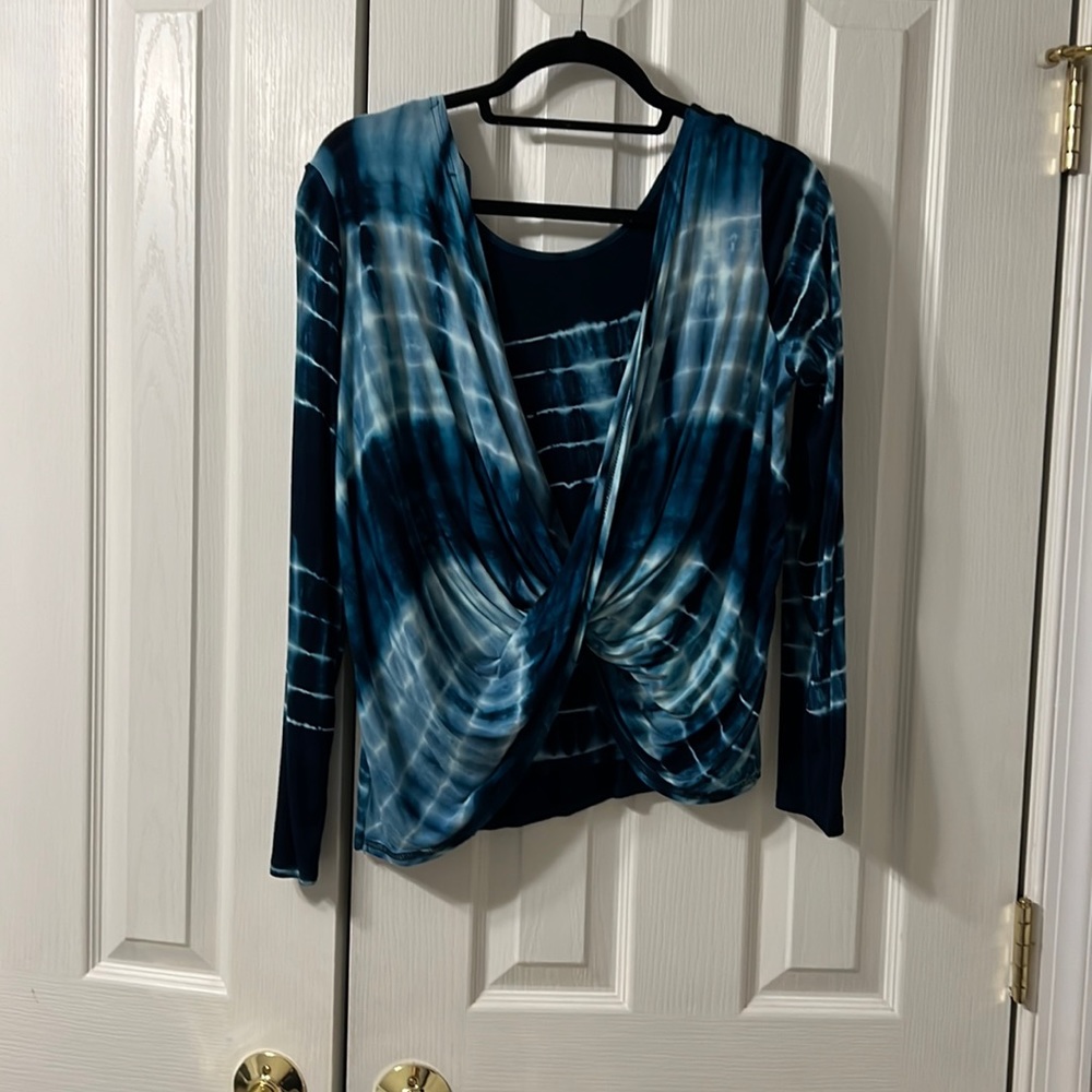 Tie Dye Blue Crossover Top